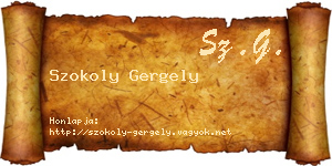 Szokoly Gergely névjegykártya